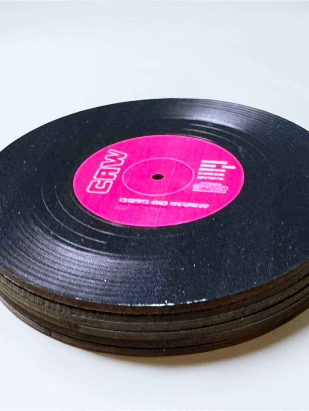 Retro Vinyl Inspired Record Coasters Set of 6 | Wooden | NWOT - Picture 6 of 16